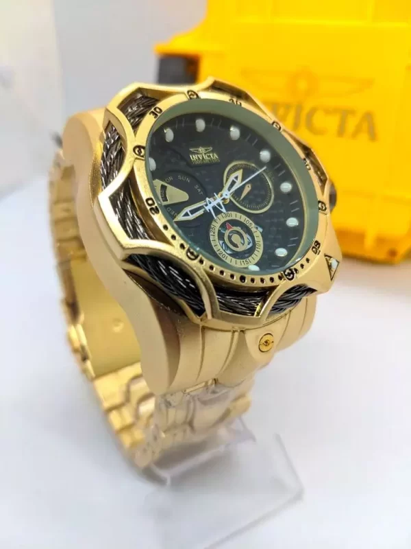 Relógio invicta Reserve Venon Dourado/Preto c/caixa premium - Imagem 5