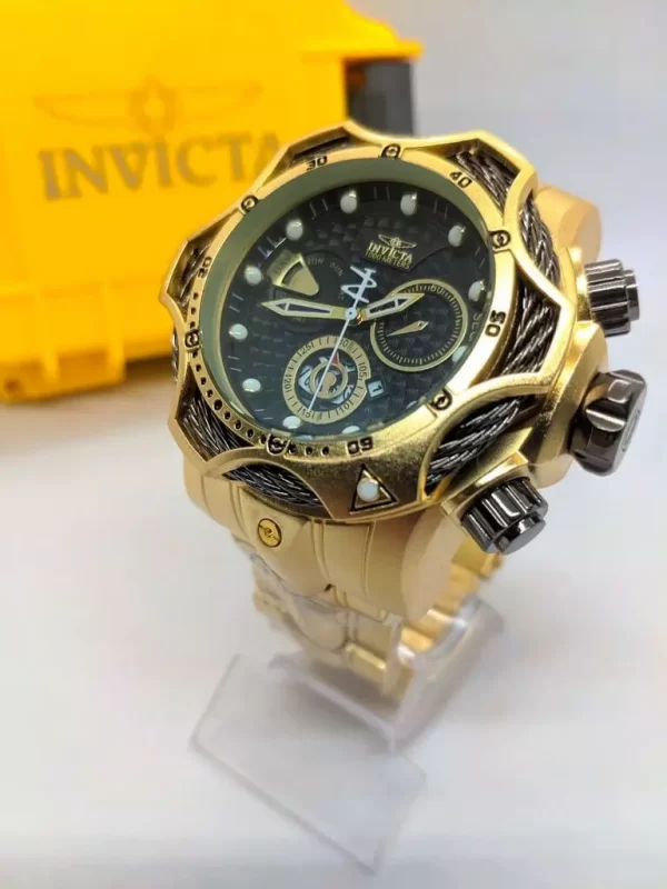 Relógio invicta Reserve Venon Dourado/Preto c/caixa premium - Imagem 4