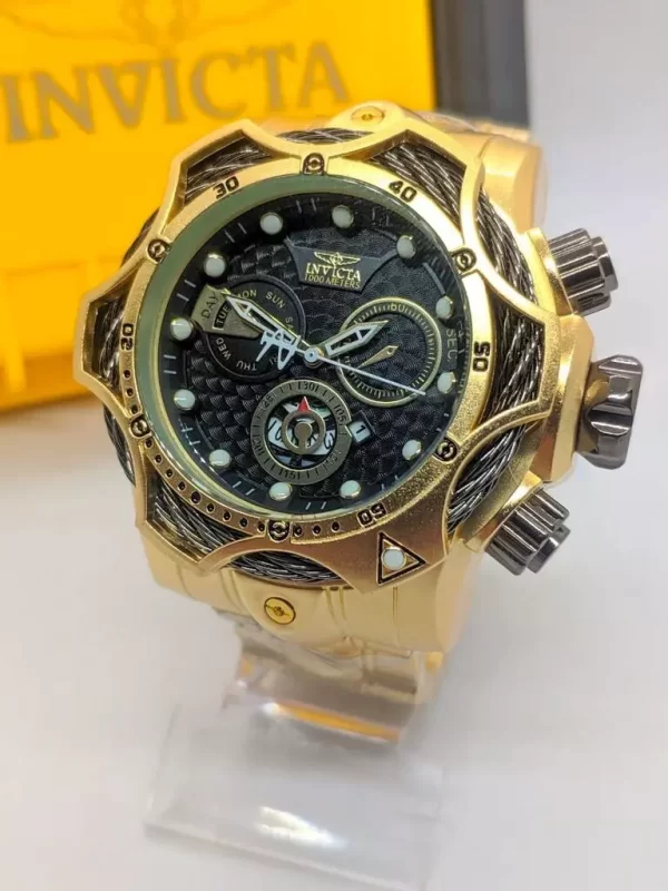 Relógio invicta Reserve Venon Dourado/Preto c/caixa premium - Imagem 3