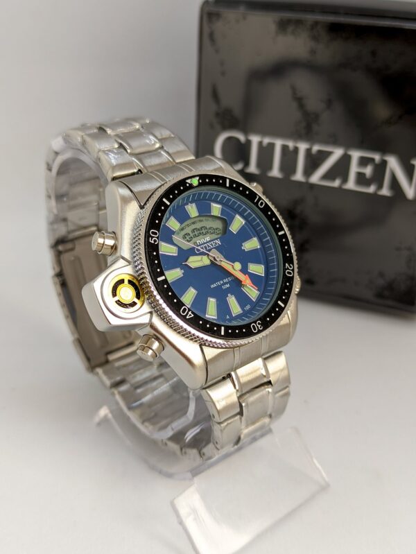 Relógio Citizen Aqualand Azul P/Aço Série Ouro- A prova dágua (100% Funcional) c/caixa premium - Imagem 4
