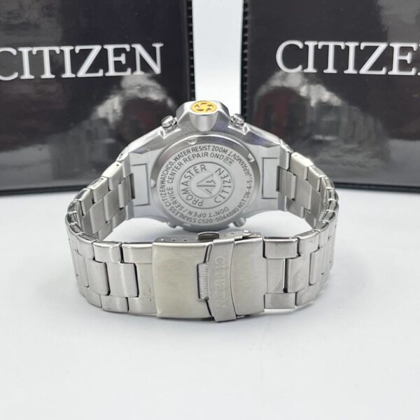 Relógio Citizen Aqualand Pulseira de aço Prata fundo Laranja c/ Caixa Premium (100% Funcional) a prova dagua - Imagem 4