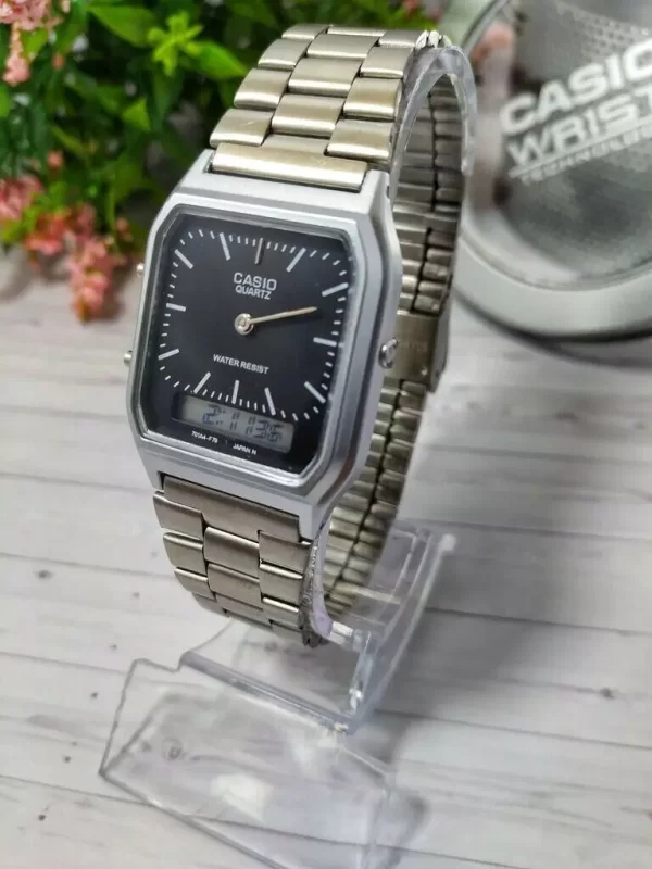 Relógio Casio Vintage Prata AQ-231 a prova d água digital ponteiro - Imagem 2