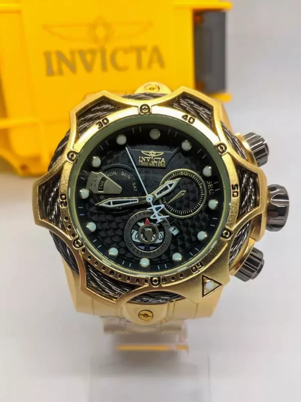Relógio invicta Reserve Venon Dourado/Preto c/caixa premium - Imagem 6