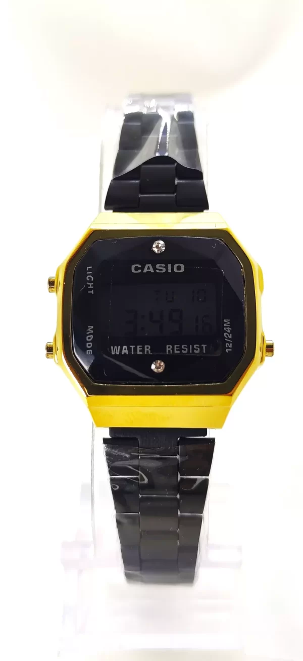 Relógio Casio Vintage mini preto dourado feminino a prova dagua - Imagem 5