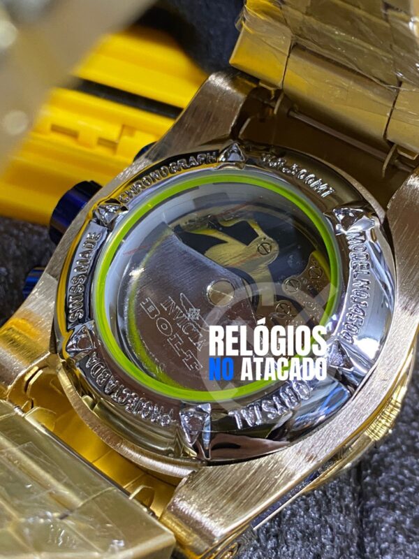 Relógio Masculino Invicta Zeus X Dourado Branco pulseira de aço - Imagem 4