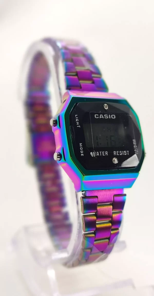 Relógio Casio Vintage mini lilas preto feminino a prova dagua - Imagem 3