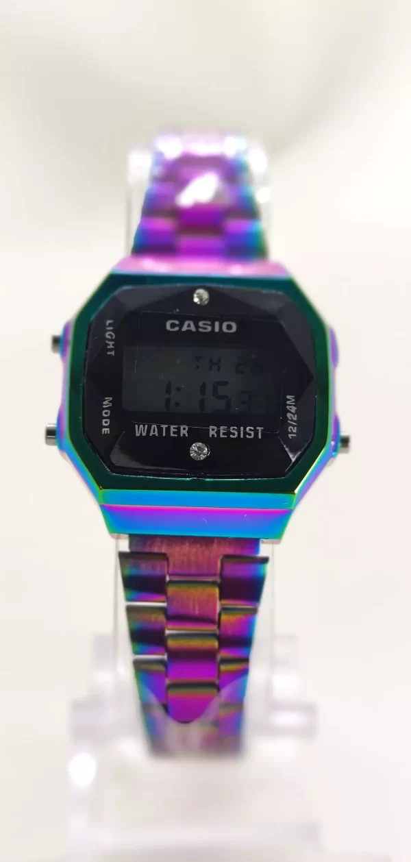Relógio Casio Vintage mini lilas preto feminino a prova dagua - Imagem 5
