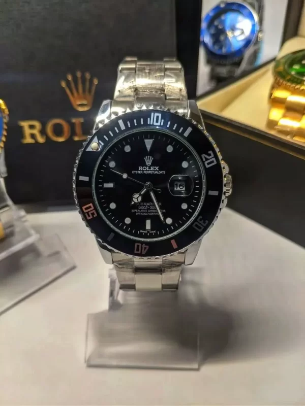 Relógio masculino Rolex Submariner Prata/Preto linha Gold - Imagem 3