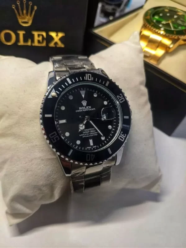 Relógio masculino Rolex Submariner Prata/Preto linha Gold - Imagem 4