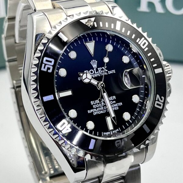 Relógio Rolex Submariner Prata/Preto nevoa linha Gold c/ caixa premium - Imagem 3
